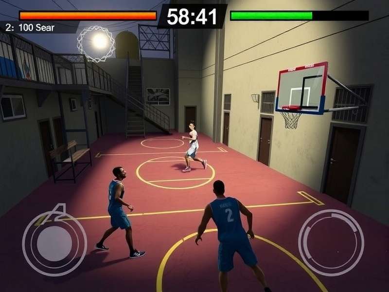 Basketball Legends IN Gameplay Screenshot showing a match in a Mumbai street court
