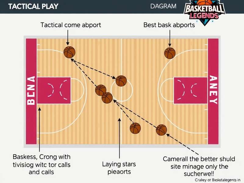 Basketball Legends IN Strategy Guide showing a tactical play diagram
